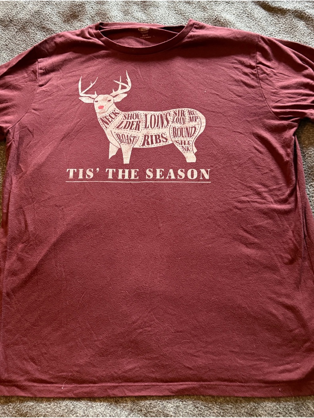 Old Navy Burgundy Short-Sleeve Graphic Tee - 'Tis The Season